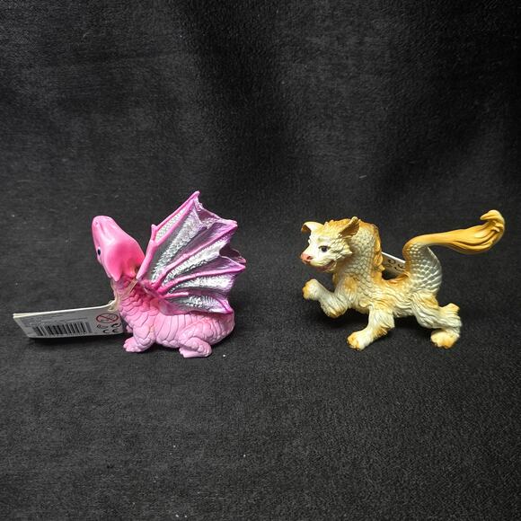 Safari Ltd. Pink Baby Love Dragon & Golden Baby Luck Dragon Mini Figures Collect - Picture 5 of 12